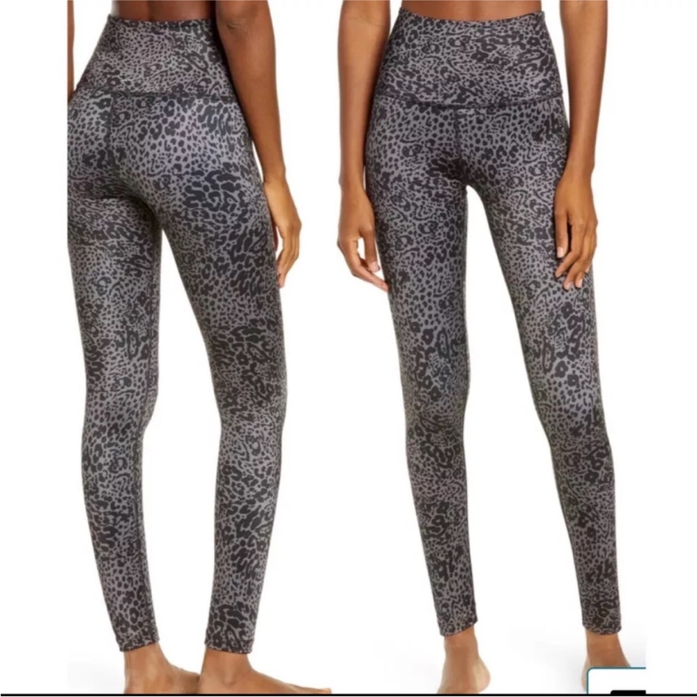 Beyond Yoga Lux High Waist Midi Leggings Marbled Grey Leopard